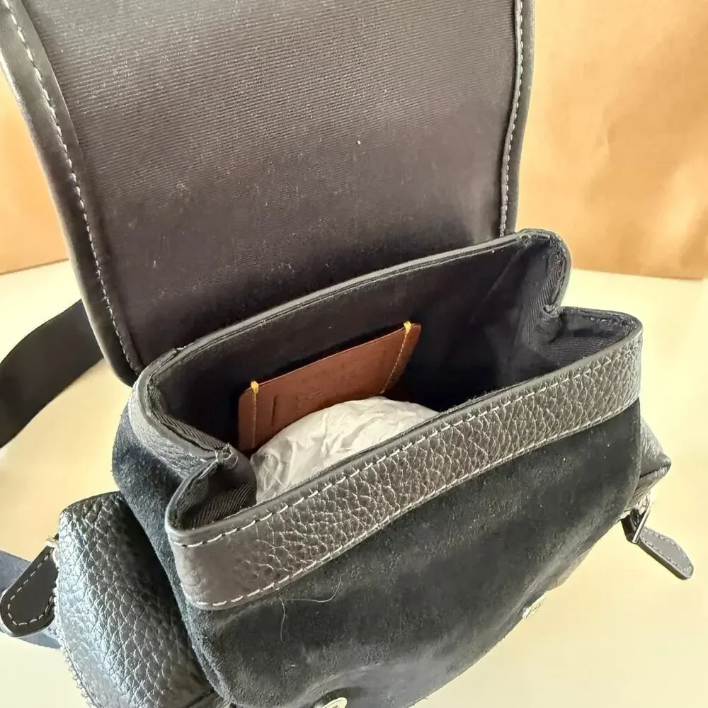 Last 1‼️Coach CCE79 Sprint Sling Pack Suede Small Messenger Bag Black